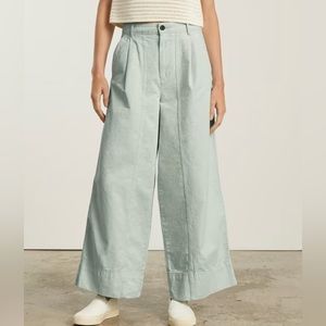 NWT EVERLANE The Tourist Pant Wide Leg Light Blue Organic Cotton Size 14